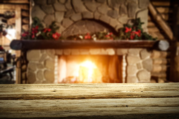 desk of free space and christmas tree 