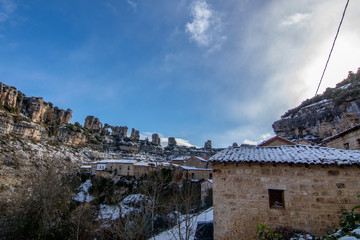 typical House of Orbaneja del Castillo, Burgos, Spain