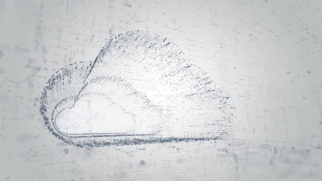 Low angle view animation of camera moving through abstract cloud computing network tunnel. Seamlessly looping and perfect as a background.