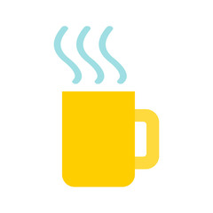 Coffee cup. Yellow cup. Coffee. Vector illustration. EPS 10.
