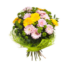 Bouquet of flowers on a white background.