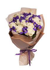 Bouquet of flowers on a white background.