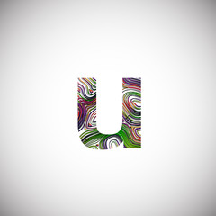 Colorful character from a typeface, vector illustration