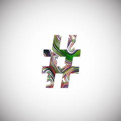 Colorful character from a typeface, vector illustration