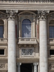 Obraz premium Museos Vaticanos, plaza y Basílica de San Pedro, Roma, Italia.