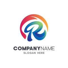 Obraz premium modern letter R logo design