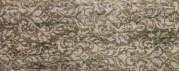 ceramic tile with abstract ornamental floral pattern