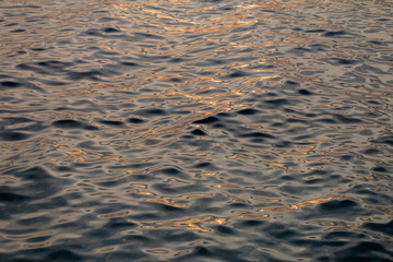 Blue ocean at sunset