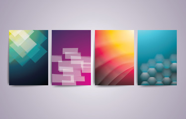 Set of abstract geometric  design  for brochure, banner, flyer and poster.