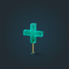 Character made by glass, vector