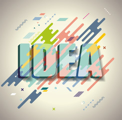 Idea concept with aabstract design, retro style.