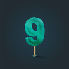 Character made by glass, vector