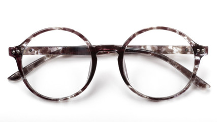 Eyeglass frame on white background