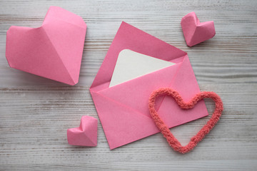 Opened envelope and many hearts
