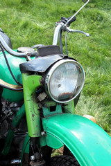 headlight of a vintage car