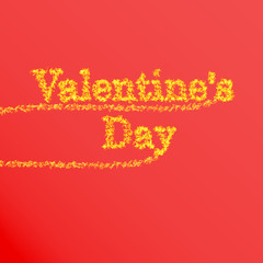 Fototapeta na wymiar Valentine's Day. Fiery lettering on a red background