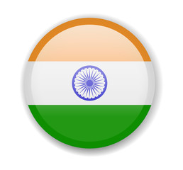 India flag. Round bright Icon. Vector Illustration