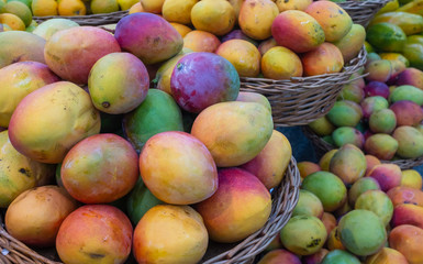 Mango fruits in baskets