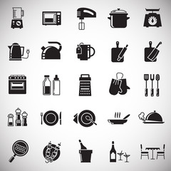 Kitchen icons set on white background for graphic and web design, Modern simple vector sign. Internet concept. Trendy symbol for website design web button or mobile app