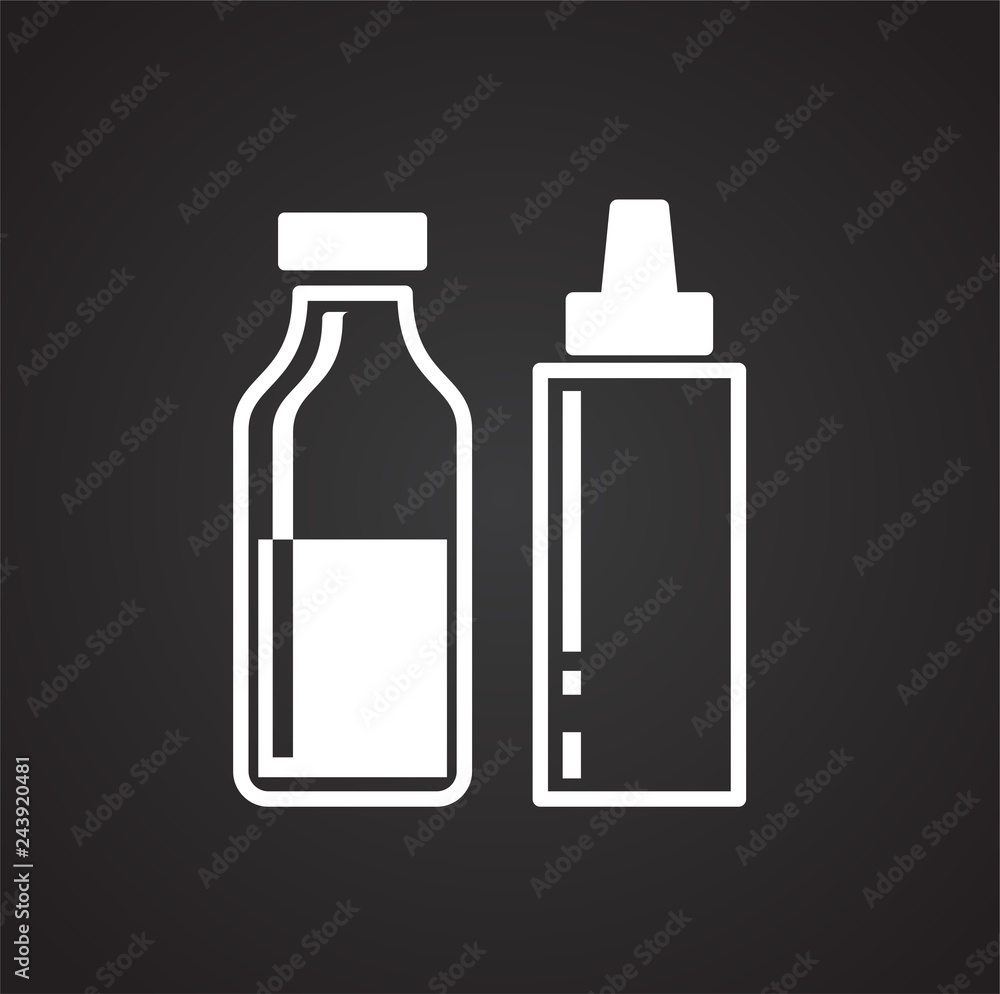Poster sauce icon on black background for graphic and web design, modern simple vector sign. internet conce