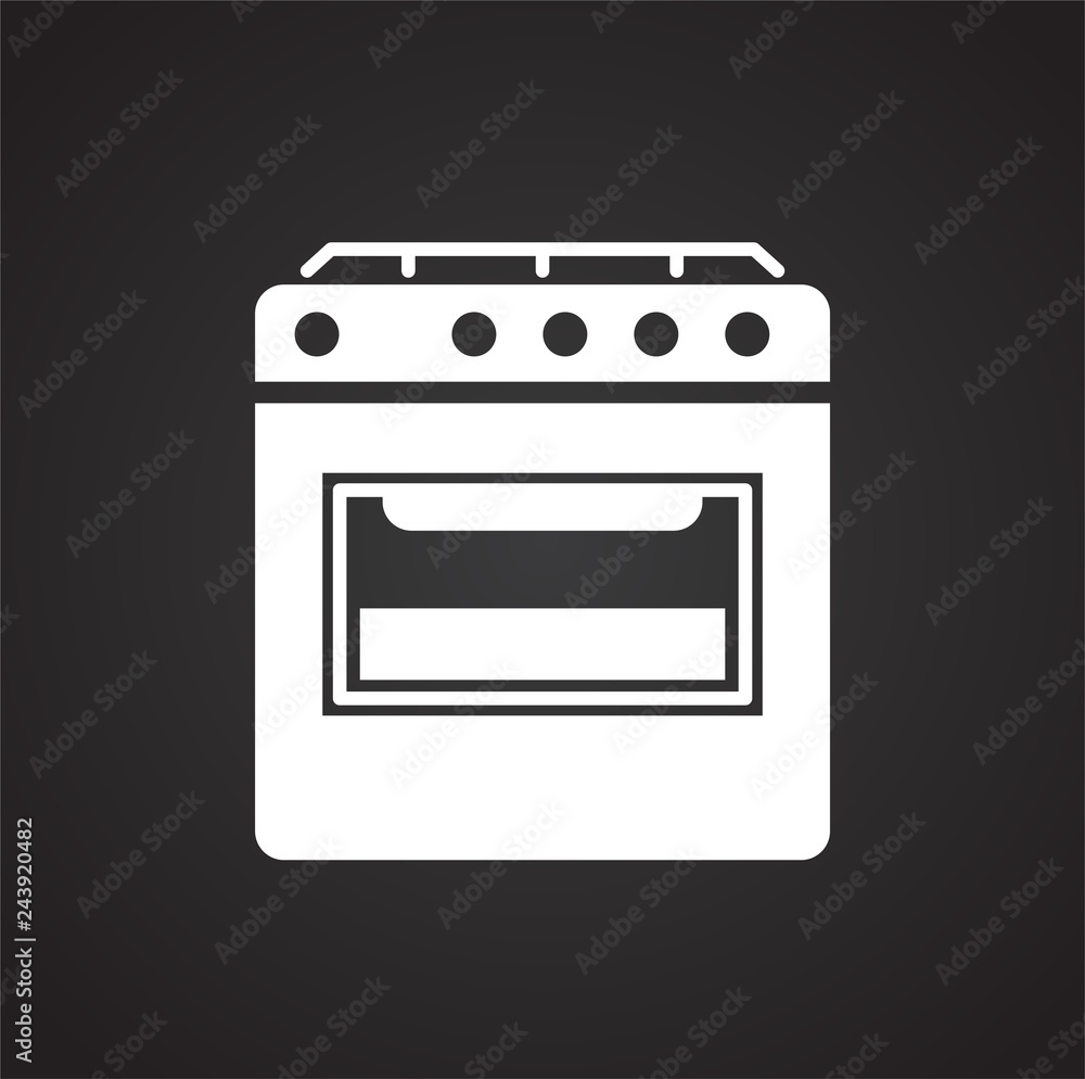 Poster cooker icon on black background for graphic and web design, modern simple vector sign. internet conc