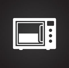 Microwave oven icon on black background for graphic and web design, Modern simple vector sign. Internet concept. Trendy symbol for website design web button or mobile app