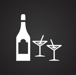 Beverage icon on black background for graphic and web design, Modern simple vector sign. Internet concept. Trendy symbol for website design web button or mobile app