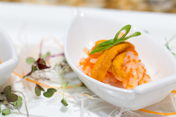 closeup of uni, Japanese cuisine starter