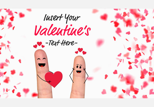 Valentine's Day Fingers In Love Banner Layout