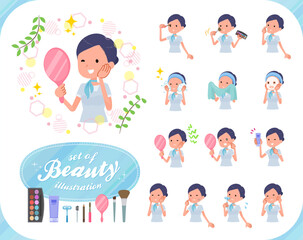 Fototapeta premium flat type Beauty staff women_beauty