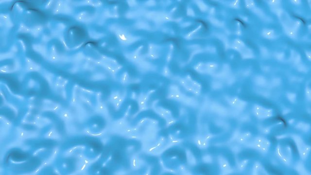 blue glossy deformable surface. Abstract animation. 3d render