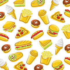 Fast food background. Vector