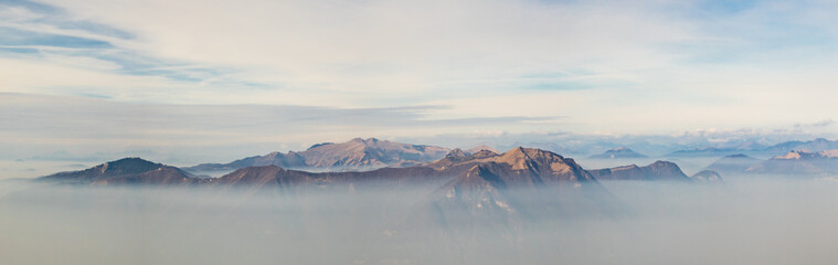 Panoramic view of Monte Generoso and Monte Colmegnone as seen from Monte Palanzone