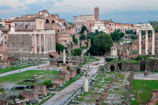 The historic buildings of the Roman Forum