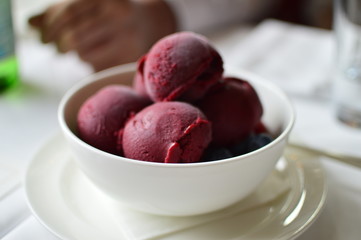 ice-cream plums in a bowl