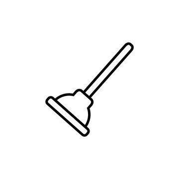 recommend clip art: Outline plunger vector icon