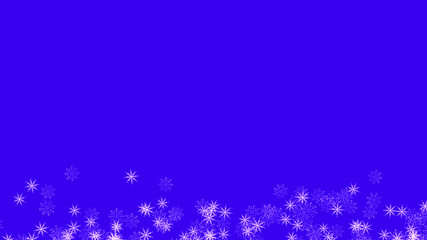 Abstract background with a variety of colorful snowflakes. Big and small.