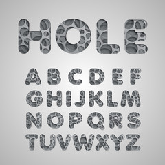 Layered 'hole' fontset, vector