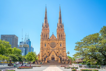 Fototapeta na wymiar St Mary's Cathedral in sydney, australia