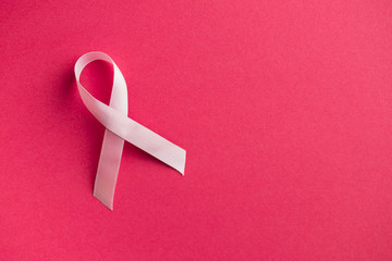 Pink breast cancer ribbon. Breast cancer symbol.