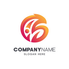 Fototapeta premium abstract people logo template