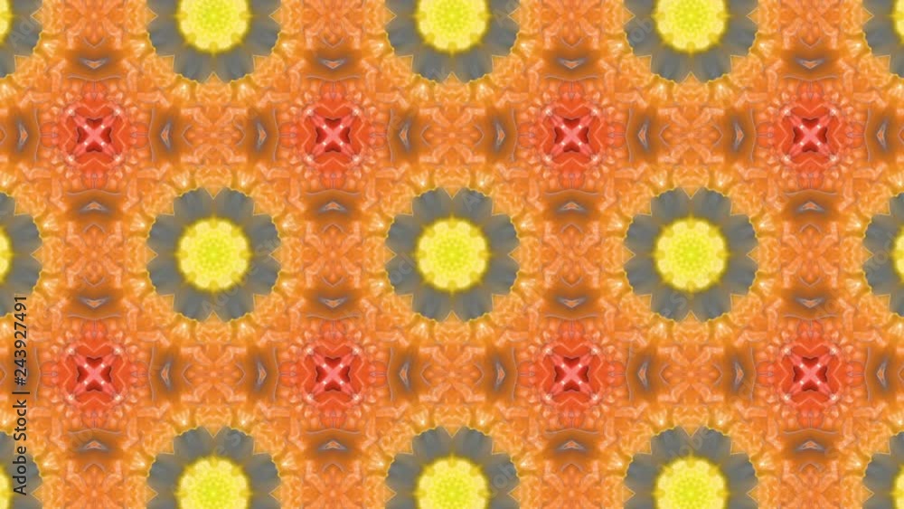 Poster multicolored animated pattern. abstract kaleidoscope background. 3d render