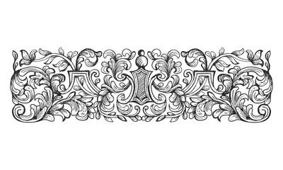 Hand drawn ornament abstract border 