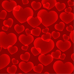 Happy Valentines Day background with hearts pattern ornament. Greeting Card Ready for your design.