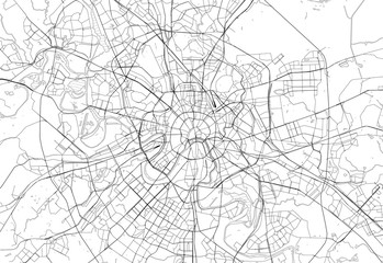 Fototapeta premium Mapa obszaru Moskwy, Rosja