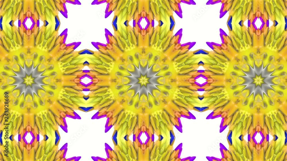 Poster multicolored animated pattern. abstract kaleidoscope background. 3d render