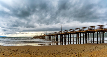 Pier at the Beach After Storm