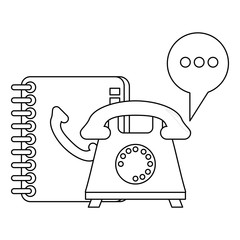 Call center and customer service black and white