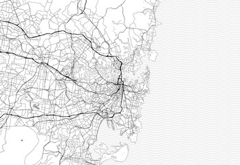 Fototapeta premium Mapa obszaru Sydney, Australia
