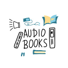 Set of audio books symbols. Vector illustration.